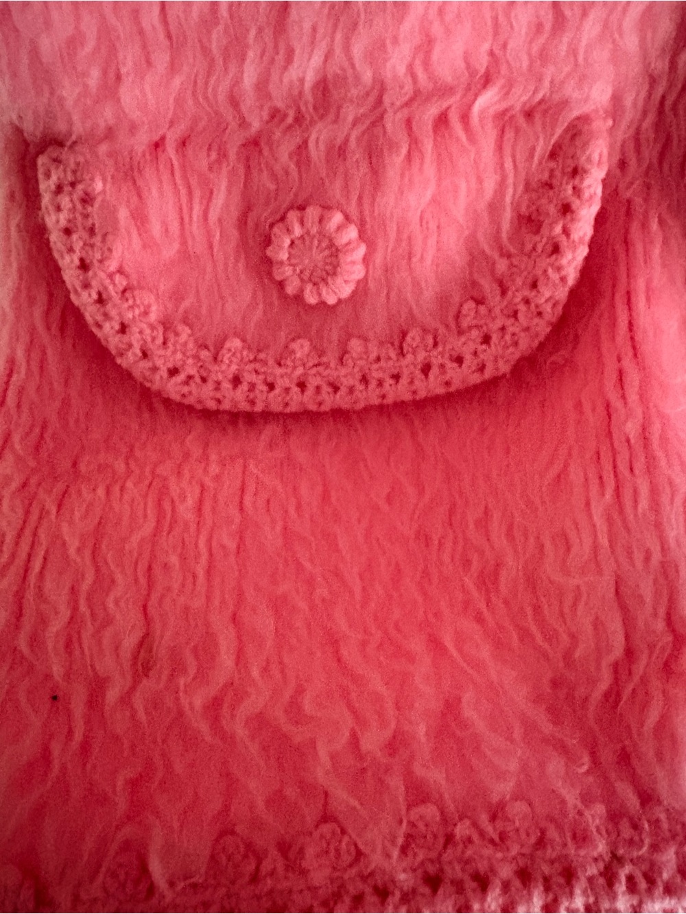 Vintage Plush Pink Jacket with Shawl Collar - Picture 5 of 5